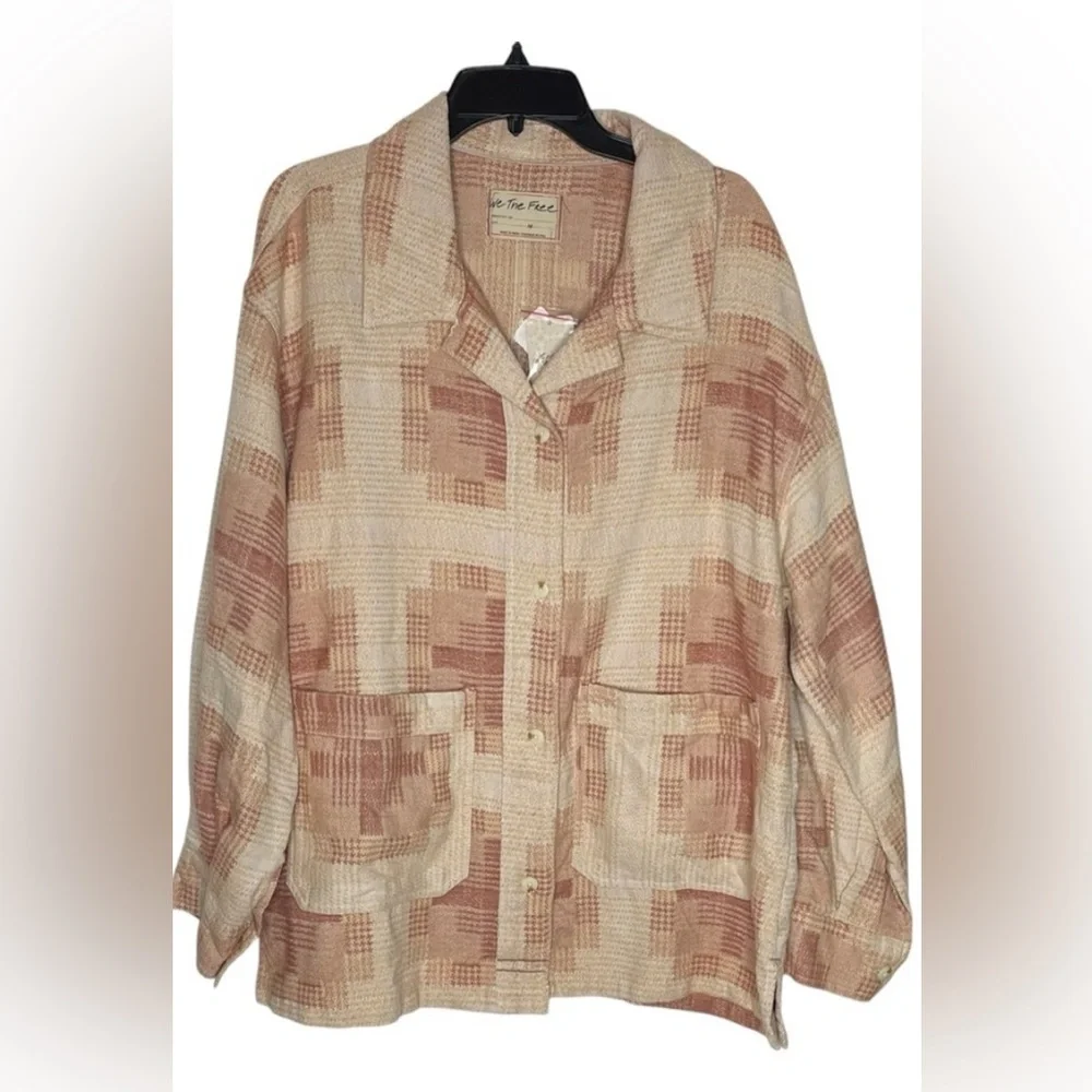NWT Free People S We the Free Keep it Cozy Shirt in Berry Combo New $168 retail - Picture 7 of 8